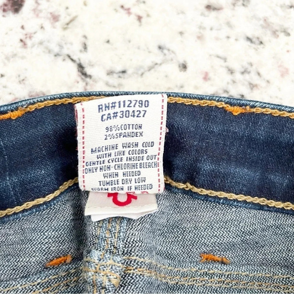 Y2k True Religion Dark Wash Billy Denim Straight Leg Jeans Size 28 - Picture 4 of 8